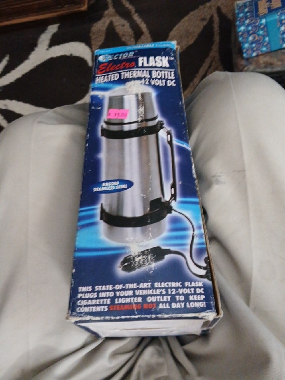 Electric Flask Heated Thermal Bottle - Stainless Steel Silver - Unbranded